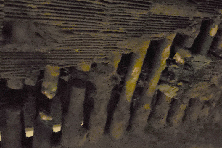 二次空気予熱器 修理部分（漏れロウ付け修理）